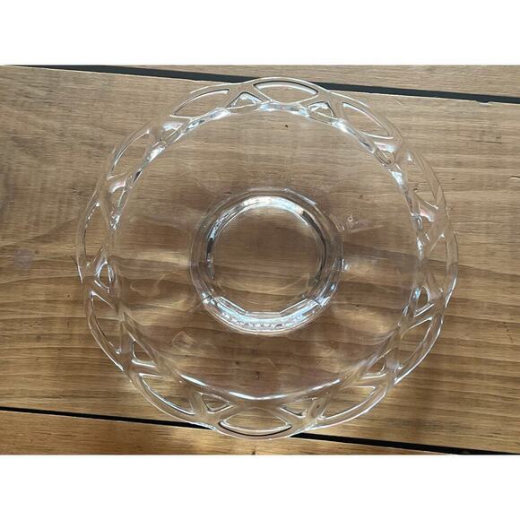 Vintage Imperial Glass Crochet/Lace Condiment 3 Piece Set. Mayo.Plate Bowl Spoon - Picture 5 of 10